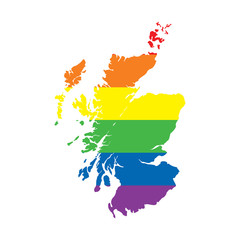 Scotland LGBTQ gay pride flag map