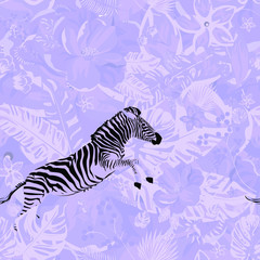 Fototapeta na wymiar purple pattern and zebra