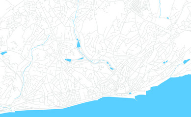 Hastings, England bright vector map