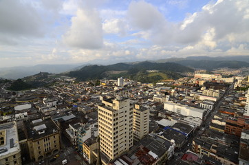 Obraz premium aerial panorama of downtown Manizales Colombia