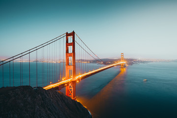 Golden Gate Bridge at twilight, San Francisco, California, USA