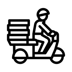 Pizza Delivery Icon Vector. Outline Pizza Delivery Sign. Isolated Contour Symbol Illustration