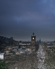 View over the city of Edinburgh Scotland.