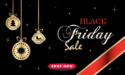Black friday sale banner layout design template graphic abstract black background. Vector illustration
