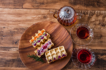 ワッフル　ベルギー料理　Waffle Belgium dish