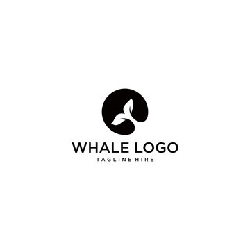 Simple whale logo template.Vector illustration.