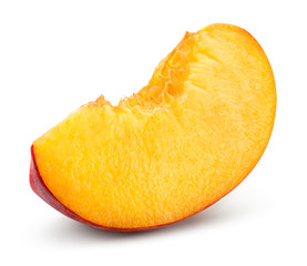 Peach slice with clipping path.