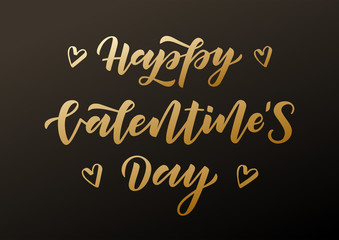 Fototapeta na wymiar Happy Valentine's day hand drawn lettering