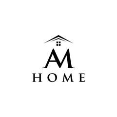 real estate logo/home logo vector/ initial logo/ Letter AM