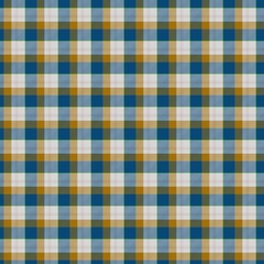 Indigo blue and ochre tartan seamless design pattern