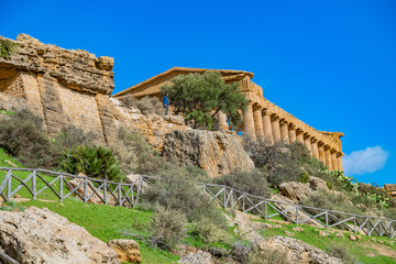 Fototapeta na wymiar The Temple of Concordia is an ancient Greek temple in the Valley of Temples in Agrigento