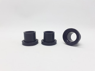 Black Industrial Machinery Flexible Rubber Seal for Liquid Treatment Pipe Device in White Isolated Background