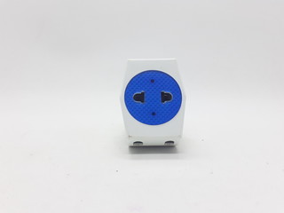 Electric Plug Sockets Converter for Electronic Devices in White Isolated Background