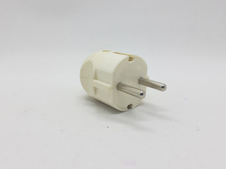Electric Plug Sockets Converter for Electronic Devices in White Isolated Background