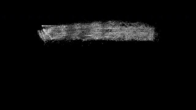 White paint chalk brush strokes on a black background. Transition for post production Hand drawn sketchy wipe. Freehand, universal asset for video editing, random strokes can be inverted for the oppos