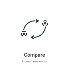 Obraz premium Compare glyph icon vector on white background. Flat vector compare icon symbol sign from modern human resources collection for mobile concept and web apps design.