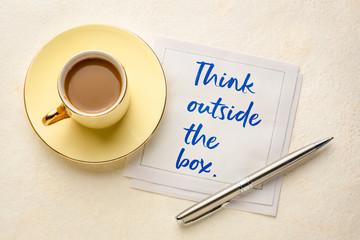 Think outside the box concept