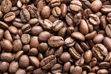 Coffee beans. Roasted coffee beans texture background.