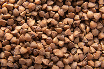 Buckwheat texture / porridge is a good food / buckwheat organic vegetarianism background