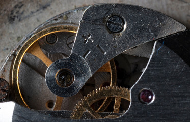 clockwork old mechanical watch, high resolution and detail