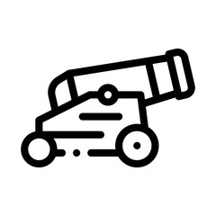 Vintage Cannon Icon Vector. Outline Vintage Cannon Sign. Isolated Contour Symbol Illustration