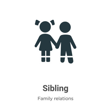 Sibling Glyph Icon Vector On White Background. Flat Vector Sibling Icon Symbol Sign From Modern Family Relations Collection For Mobile Concept And Web Apps Design.