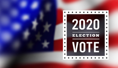 USA presidental election 2020. Vector illustration with american flag on background