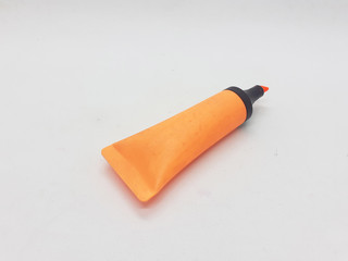 Permanent Color Marker Tools for Office Supplies and Children School to Highlight Text Documents in White Isolated Background