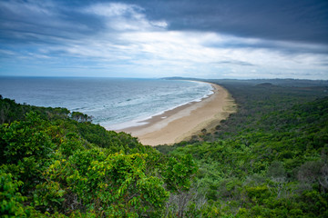 Byron Bay Lighthouse overlooking Tallow Beach, Queensland Australia. 