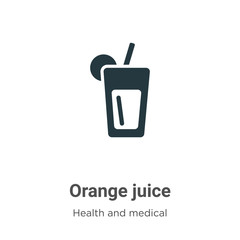 Orange juice glyph icon vector on white background. Flat vector orange juice icon symbol sign from modern health collection for mobile concept and web apps design.