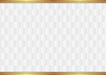 white background with ornament and golden border