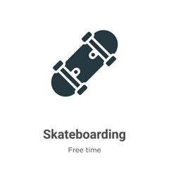Skateboarding glyph icon vector on white background. Flat vector skateboarding icon symbol sign from modern free time collection for mobile concept and web apps design. © Digital Bazaar