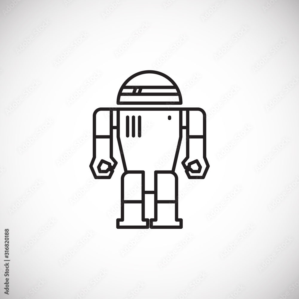 Poster technolgy related outline icon on background for graphic and web design. simple illustration. intern