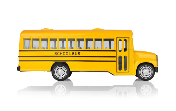 Toy School Bus isolated on a white