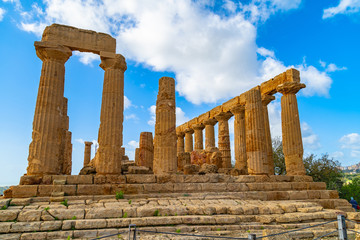 Temple of Juno (Tempio di Giunone) Hera. Valle dei Templi (Valley of the Temples). Agrigento Sicily Italy.