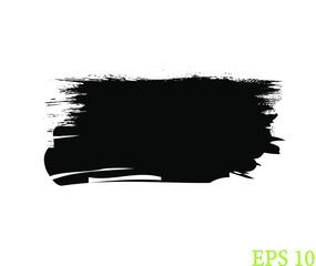 Brush strokes, Black ink grunge brush strokes.Black inked splatter, dirt stain. Ink strokes with drops blots. Silhouette set. EPS 10