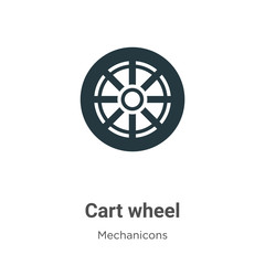 Cart wheel glyph icon vector on white background. Flat vector cart wheel icon symbol sign from modern mechanicons collection for mobile concept and web apps design.