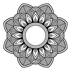 Ethnic Mandala Ornament. Arabic, Pakistan, Moroccan, Turkish, Indian, Spain motifs