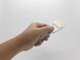 Beautiful Clean Unique Modern Handheld Cleaning Brush for Kitchen Appliances in White Isolated Background