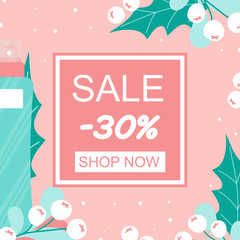 Card with nature skincare lotion