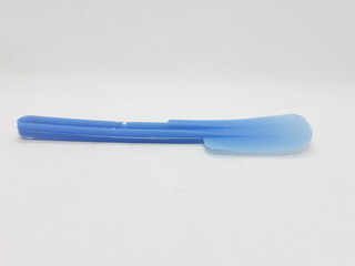 Beautiful Colorful Plastic Rubber Spoon Spatula in White Isolation Background