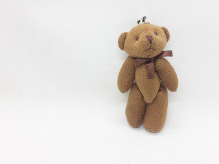 Brown Cute Beautiful Bear Animal Shaped for Key Chain Accessories Design in White Isolated background