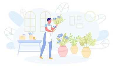 Florist Profession, Job. Flower Shop Staff Working