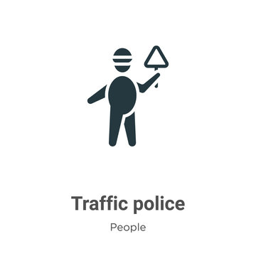 Traffic police glyph icon vector on white background. Flat vector traffic police icon symbol sign from modern people collection for mobile concept and web apps design.