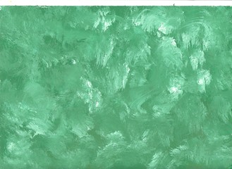 The green background, hand-drawn in gouache paints. Raster abstract horizontal green illustration