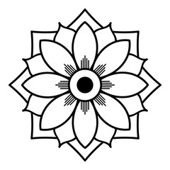 Mandala seamless pattern black and white. Islam, Arabic, Pakistan, Moroccan, Turkish, Indian, Spain motifs. Vector illustration EPS 10