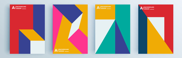Modern abstract covers set, minimal covers design. Colorful geometric background, vector illustration.