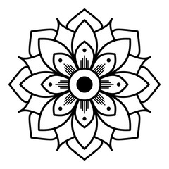 Mandala seamless pattern black and white. Islam, Arabic, Pakistan, Moroccan, Turkish, Indian, Spain motifs. Vector illustration EPS 10