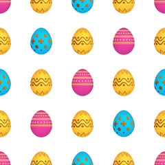 Seamless pattern with colorful Easter eggs