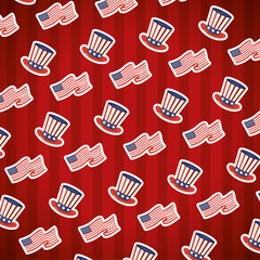 happy presidents day tophats and usa flags pattern